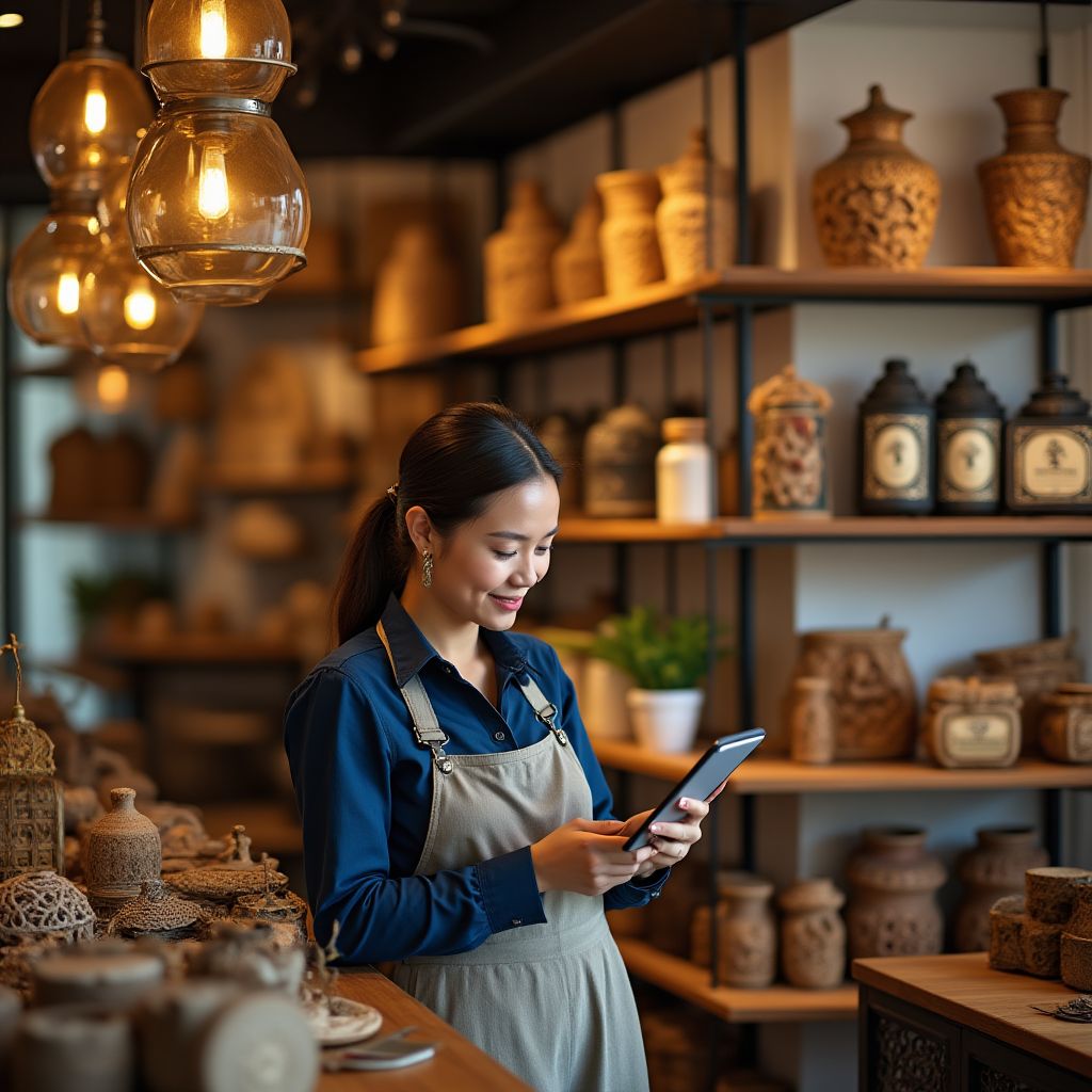 Perniagaan runcit yang meluaskan ke platform dalam talian